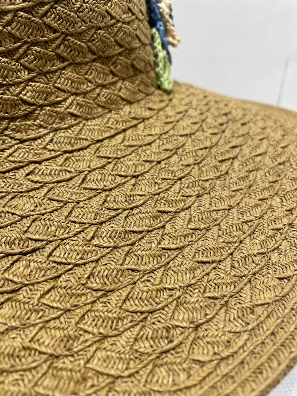 Cappelli Straw Sun Hat Multicolor Crochet Flowers - Women’s UPF NEW NWT - Picture 7 of 12